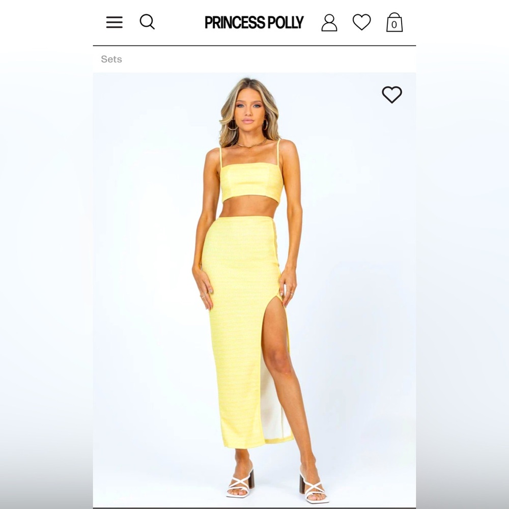 Princess Polly Yellow Two-Piece Set
